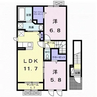 ヴィラ・ローザ【2階】の間取り