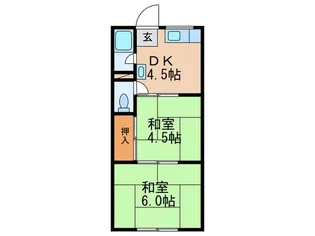 八木ハイツ【1階】の間取り