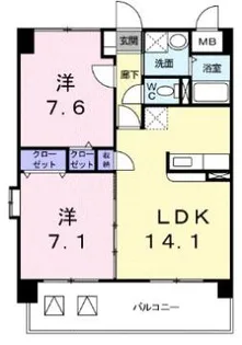 ベルマーレ【7階】の間取り
