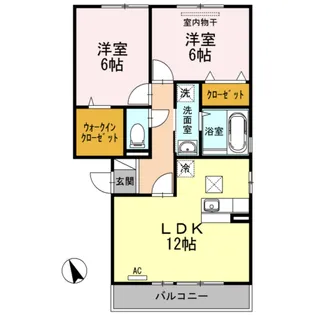 ルベール曙A【1階】の間取り