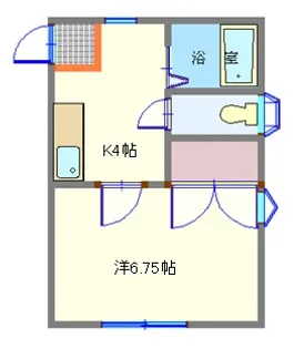 宮城県塩竈市新富町【アパート】の間取り