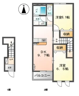 a domani【2階】の間取り