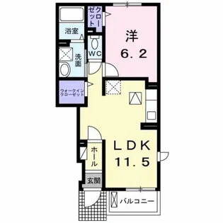レスペデーザ【1階】の間取り