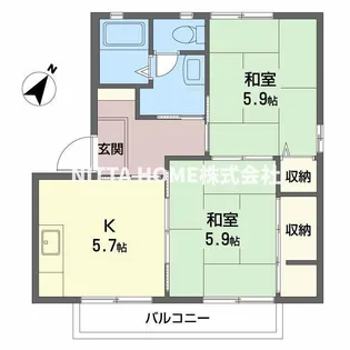 メゾンソレーユII【2階】の間取り