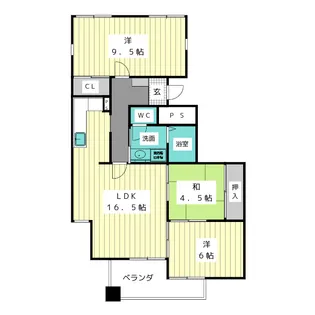 マンション汐見I AB棟【3階】の間取り