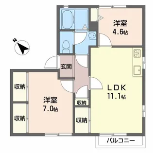 レジデンス赤坂【2階】の間取り