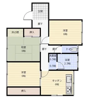 福岡県久留米市野中町【一戸建】の間取り