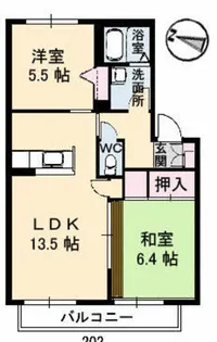 ボナールWEST【2階】の間取り