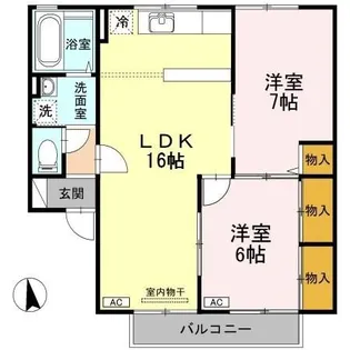広島県広島市安佐南区山本1【アパート】の間取り