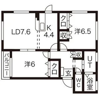 パークサイドクオーレI棟【2階】の間取り