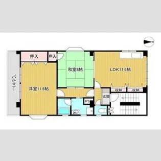 第3熊内コーポラス【3階】の間取り