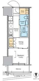 プラウドフラット四谷三丁目【13階】の間取り