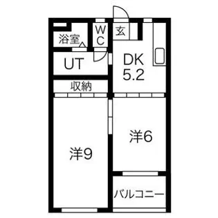 シティハウス パピヨン【3階】の間取り