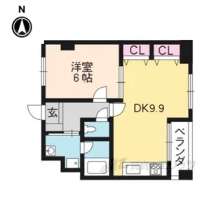 リエス西院【6階】の間取り