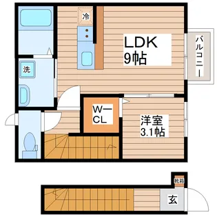 アンビシオン岩沼中央【2階】の間取り
