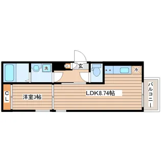 1LDKの間取り画像