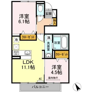 鹿児島県出水市向江町【アパート】の間取り