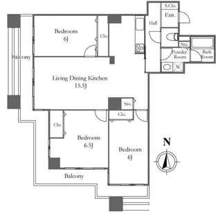 東京都中央区佃2【マンション】の間取り