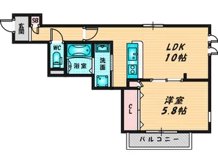 ラフテル西邸【2階】の間取り