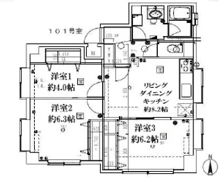 グランコールス東北沢【1階】の間取り