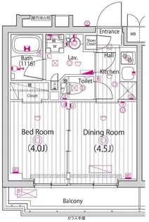 1DKの間取り画像