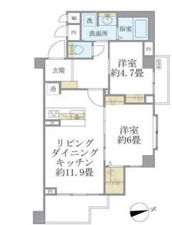 リエール若松町【5階】の間取り