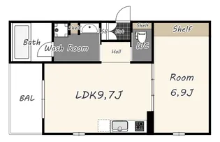 Wellnest Room Fortuna【1階】の間取り