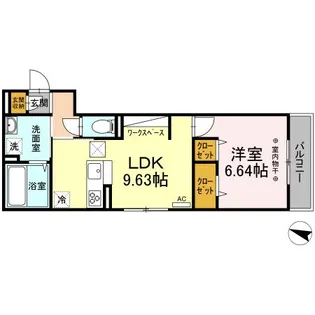 アーバンコートツマダ【1階】の間取り