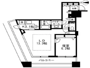 コンシェリア西新宿TOWERS WEST【25階】の間取り