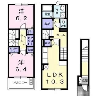 Yシャトレーヌ【2階】の間取り