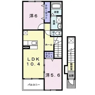 ヌーベルバーグB【2階】の間取り