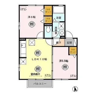 フォンテーヌII【1階】の間取り