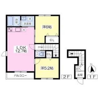 ア ヴォートル サンテB【2階】の間取り