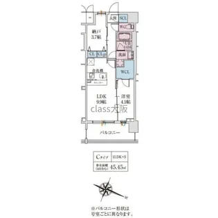スプランティッド梅田グランノース【2階】の間取り
