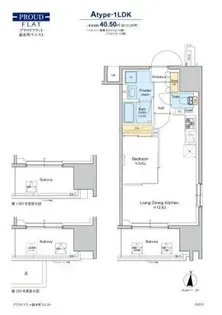 プラウドフラット錦糸町ウエスト【9階】の間取り