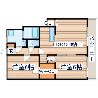 アヴァンセタウンB【1階】の間取り