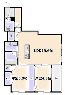 ヴィラージュ東住吉【3階】の間取り