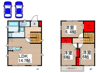 埼玉県坂戸市関間3【一戸建】の間取り