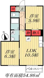 千葉県市川市宮久保2【アパート】の間取り