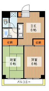 フクロクハイマンション1号館【6階】の間取り