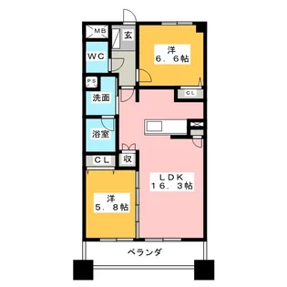 THE PARK TOKINOTERRACE【2階】の間取り