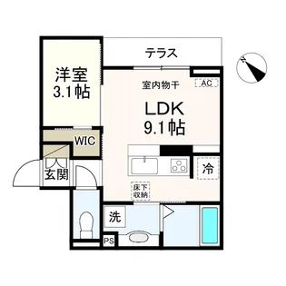 ソレール西久保【1階】の間取り