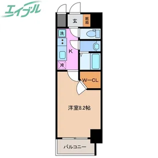 S-RESIDENCE四日市市堀木amante(アマンテ)【4階】の間取り