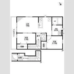 リーブルファイン鯏浦町【2階】の間取り