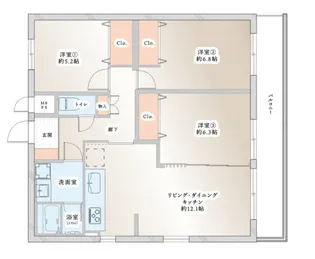 ライオンズマンション原宿【3階】の間取り