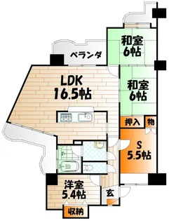 イマージュ小倉若園【1階】の間取り