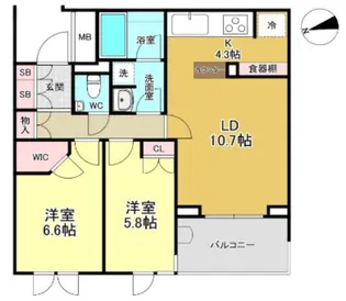 パークシティ浜田山C棟【4階】の間取り