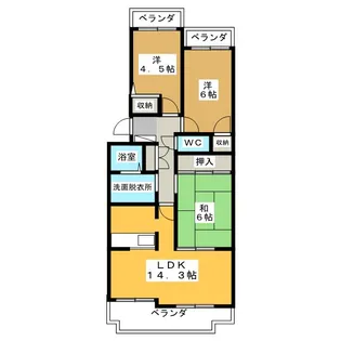 不二マンションB棟【3階】の間取り