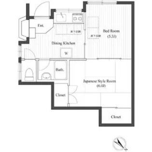 フジビュー大崎【1階】の間取り