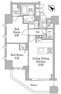 ユニコーンバリー恵比寿【10階】の間取り